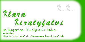 klara kiralyfalvi business card